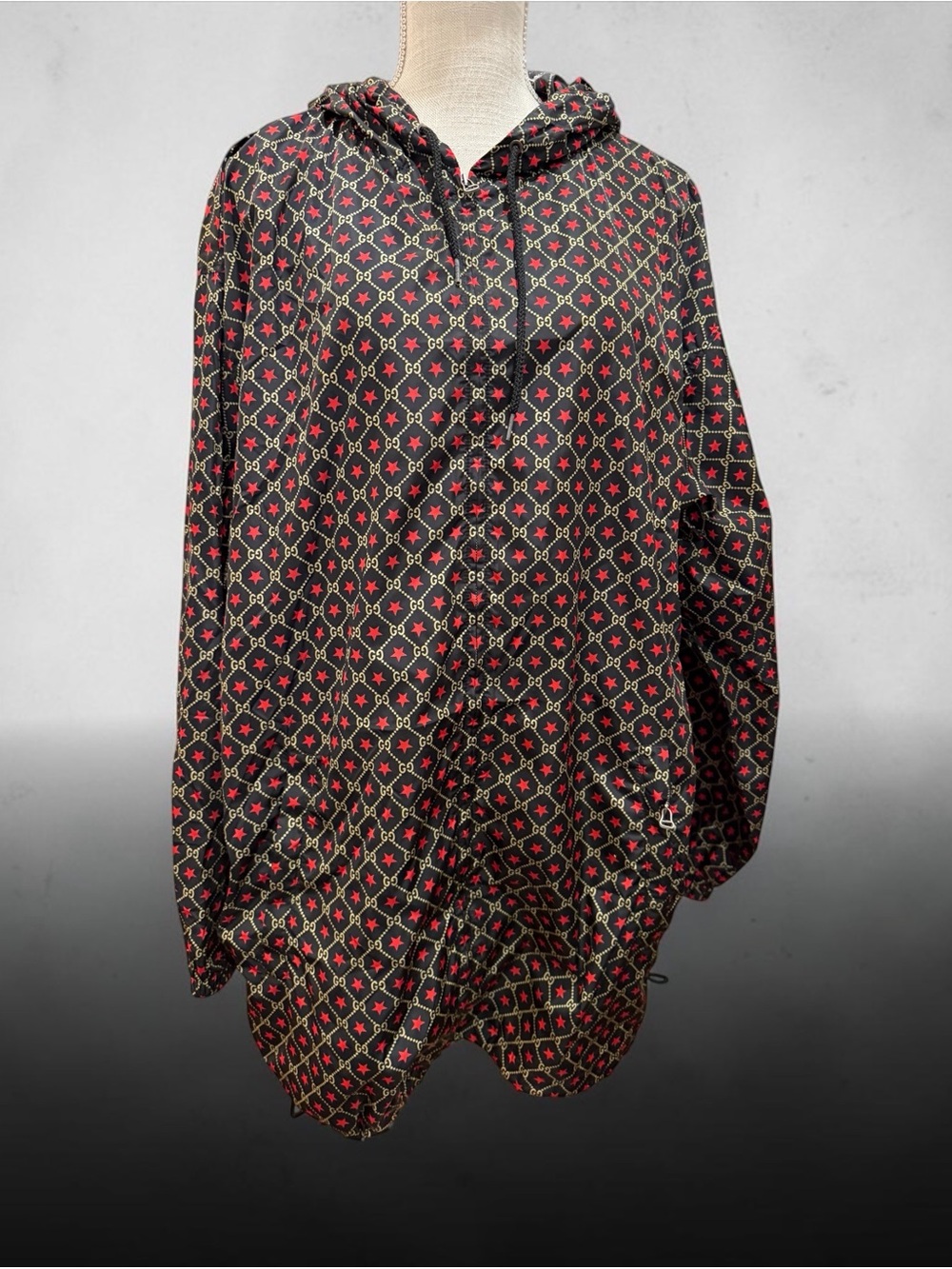 Gucci Unisex Windbreaker Jacket Red Star and GG Motif - Picture 13 of 15